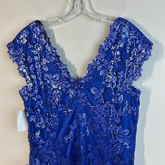 NWT Tadashi Shoji Sequin Dress In Mystic Blue Size 16W - Picture 10 of 15